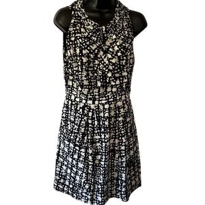New Kate Spade Silk Black White Bow Dress Size 4 Pockets NWOT